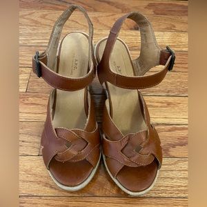A.P.C Leather Brown Platform Sandals